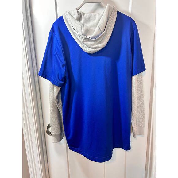 Nike Dri-Fit Mens Royal Chicago Cubs Jersey Button-Up Hoodie Blue Gray SZ Medium - Picture 9 of 15